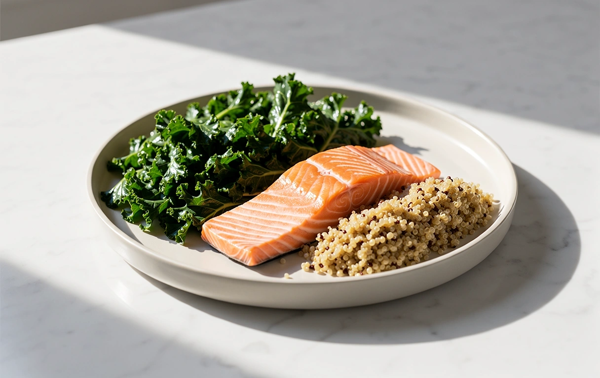 Tuoreita raaka-aineita ja tasapainoinen ateria